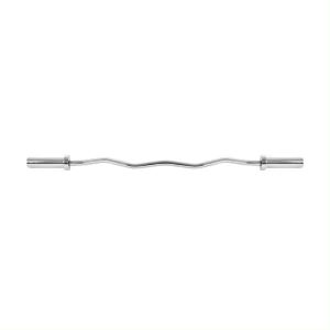 Chrome silver ez curved barbell bar Olympic type